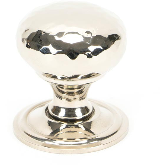 From The Anvil - Hammered Mushroom Cabinet Knob 32mm - Polished Nickel - 46022 - Choice Handles