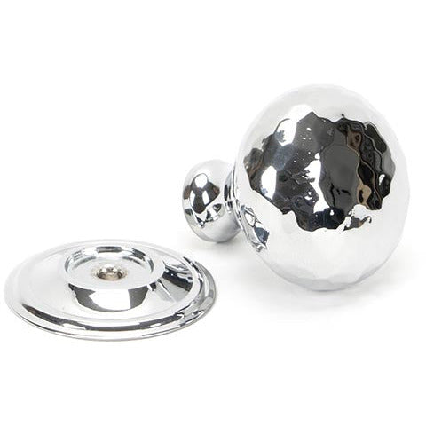 From The Anvil - Hammered Mushroom Cabinet Knob 32mm - Polished Chrome - 46023 - Choice Handles