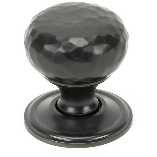 From The Anvil - Hammered Mushroom Cabinet Knob 32mm - Aged Bronze - 46024 - Choice Handles