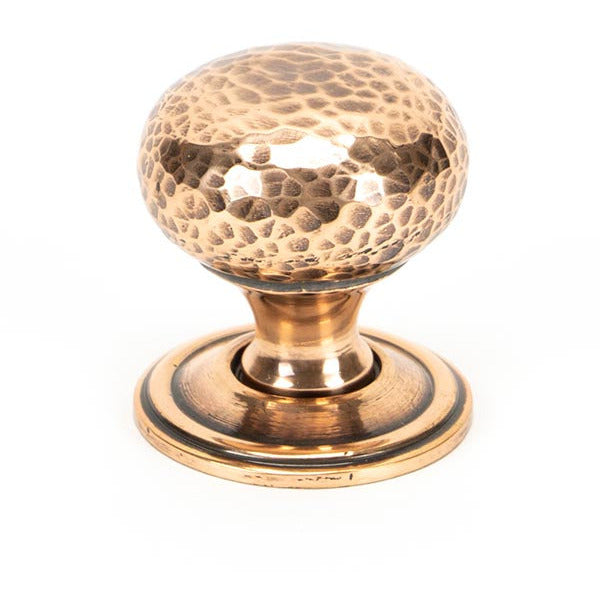 From The Anvil - Hammered Mushroom Cabinet Knob 32mm - Polished Bronze - 46025 - Choice Handles