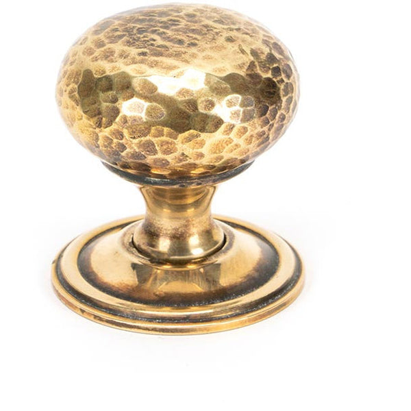From The Anvil - Hammered Mushroom Cabinet Knob 38mm - Aged Brass - 46026 - Choice Handles
