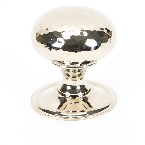 From The Anvil - Hammered Mushroom Cabinet Knob 38mm - Polished Nickel - 46027 - Choice Handles