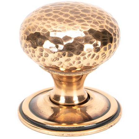 From The Anvil - Hammered Mushroom Cabinet Knob 38mm - Polished Bronze - 46030 - Choice Handles