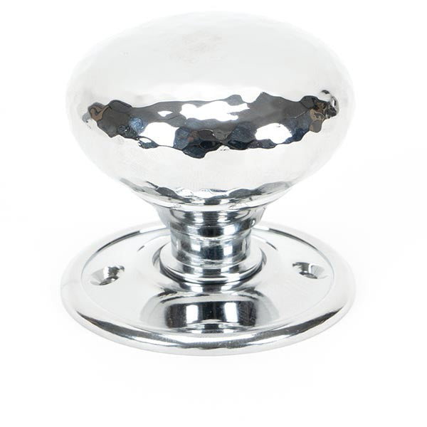 From The Anvil - Hammered Mushroom Mortice/Rim Knob Set - Polished Chrome - 46033 - Choice Handles