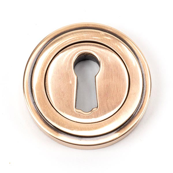 From The Anvil - Round Escutcheon (Art Deco) - Polished Bronze - 46118 - Choice Handles