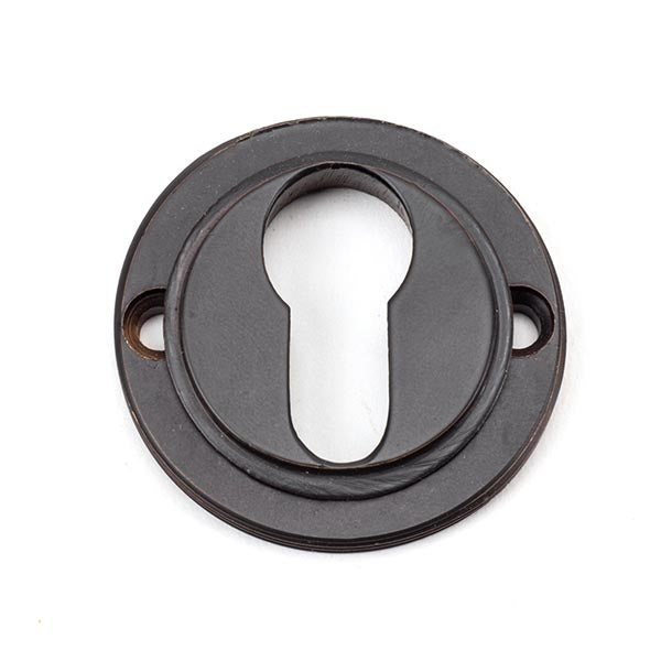 From The Anvil - Round Euro Escutcheon (Plain) - Aged Bronze - 46121 - Choice Handles