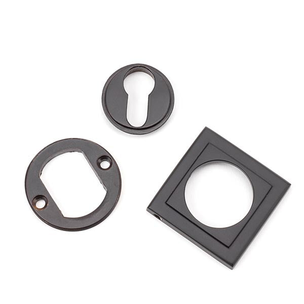 From The Anvil - Round Euro Escutcheon (Square) - Aged Bronze - 46124 - Choice Handles