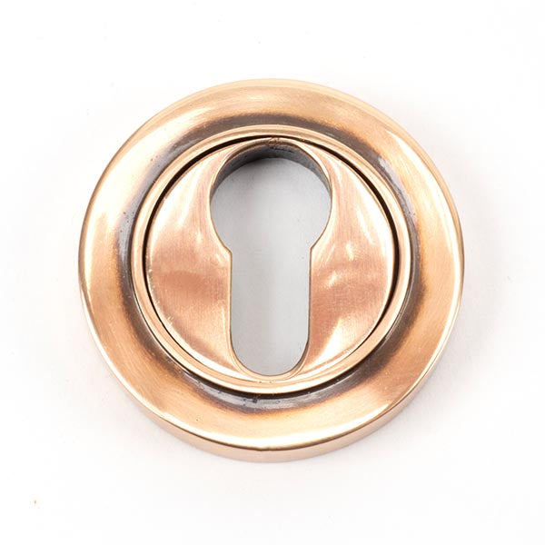 From The Anvil - Round Euro Escutcheon (Plain) - Polished Bronze - 46125 - Choice Handles