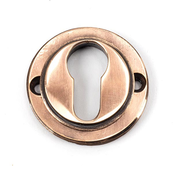 From The Anvil - Round Euro Escutcheon (Beehive) - Polished Bronze - 46127 - Choice Handles