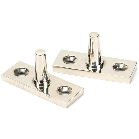 From The Anvil - 8" Hammered Newbury Stay - Polished Nickel - 46150 - Choice Handles