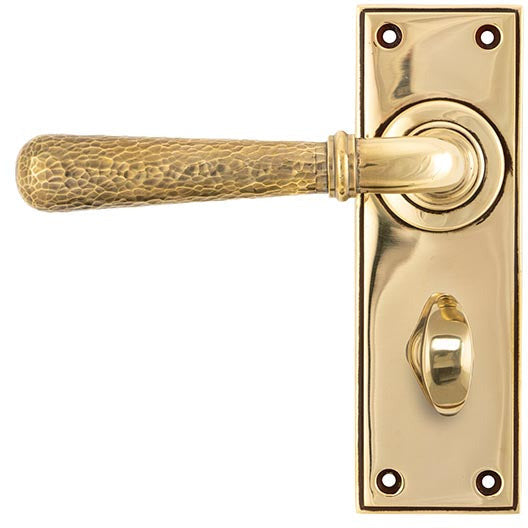 From The Anvil - Hammered Newbury Lever Bathroom Set - Aged Brass - 46211 - Choice Handles