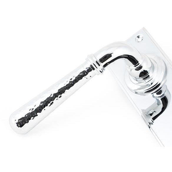 From The Anvil - Hammered Newbury Lever Latch Set - Polished Chrome - 46214 - Choice Handles