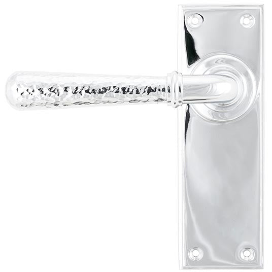 From The Anvil - Hammered Newbury Lever Latch Set - Polished Chrome - 46214 - Choice Handles