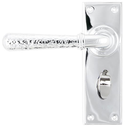 From The Anvil - Hammered Newbury Lever Bathroom Set - Polished Chrome - 46215 - Choice Handles