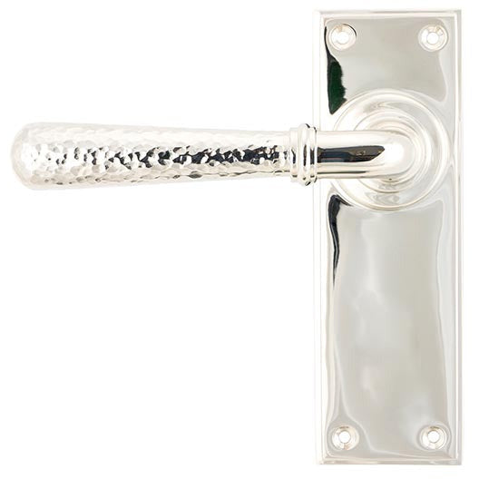 From The Anvil - Hammered Newbury Lever Latch Set - Polished Nickel - 46218 - Choice Handles