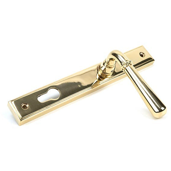 From The Anvil - Newbury Slimline Lever Espag. Lock Set - Polished Brass - 46529 - Choice Handles