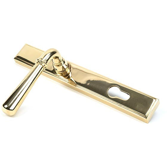 From The Anvil - Newbury Slimline Lever Espag. Lock Set - Polished Brass - 46529 - Choice Handles