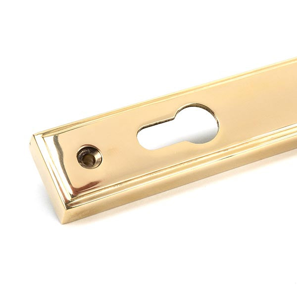 From The Anvil - Reeded Slimline Lever Espag. Lock Set - Polished Brass - 46545 - Choice Handles