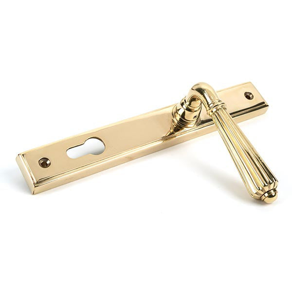 From The Anvil - Hinton Slimline Lever Espag. Lock Set - Polished Brass - 46547 - Choice Handles