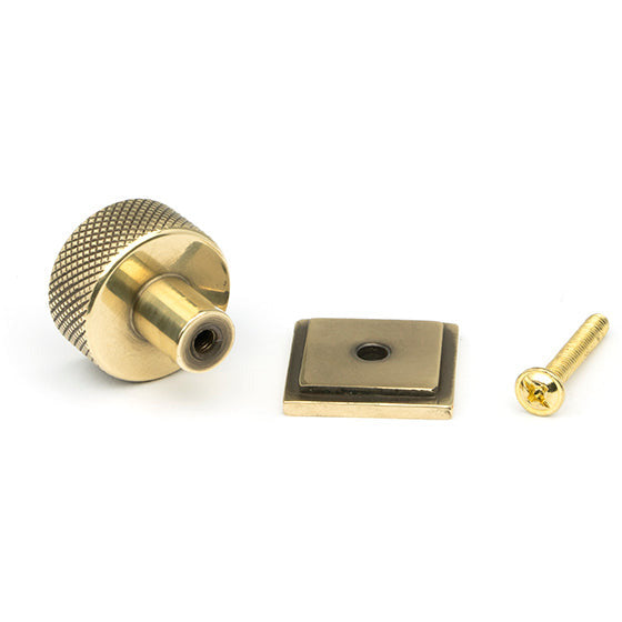From The Anvil - Brompton Cabinet Knob - 25mm (Square) - Aged Brass - 46817 - Choice Handles