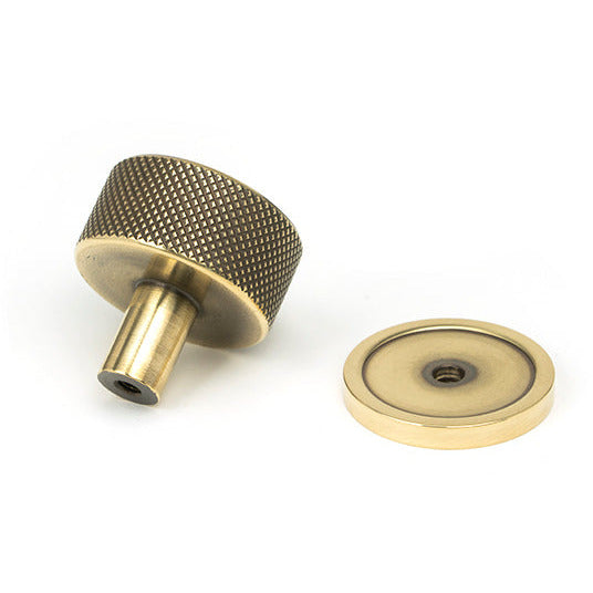 From The Anvil - Brompton Cabinet Knob - 32mm (Plain) - Aged Brass - 46854 - Choice Handles