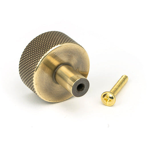 From The Anvil - Brompton Cabinet Knob - 32mm (No rose) - Aged Brass - 46855 - Choice Handles