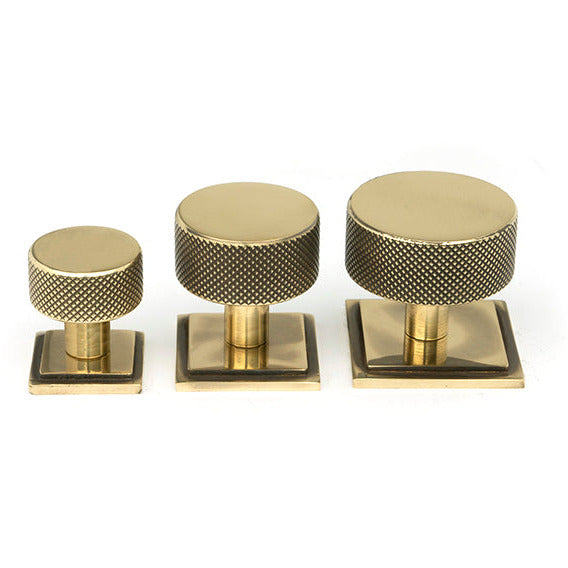 From The Anvil - Brompton Cabinet Knob - 32mm (Square) - Aged Brass - 46857 - Choice Handles