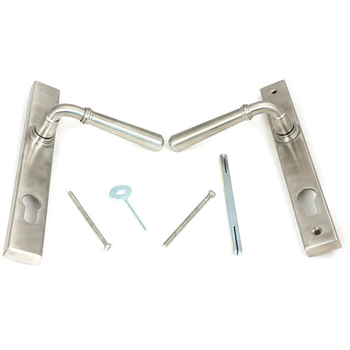 From The Anvil - Newbury Slimline Lever Espag. Lock Set - Satin Marine SS (316) - 47073 - Choice Handles