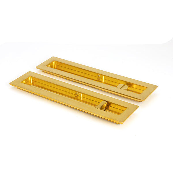 From The Anvil - 250mm Plain Rectangular Pull - Privacy Set - Polished Brass - 47164 - Choice Handles