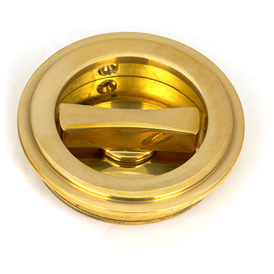 From The Anvil - 60mm Art Deco Round Pull - Privacy Set - Polished Brass - 47169 - Choice Handles