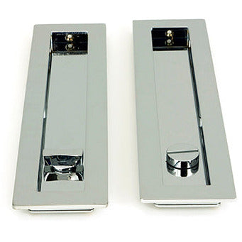 From The Anvil - 250mm Plain Rectangular Pull - Privacy Set - Polished Chrome - 47182 - Choice Handles