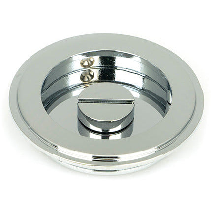 From The Anvil - 75mm Art Deco Round Pull - Privacy Set - Polished Chrome - 47188 - Choice Handles