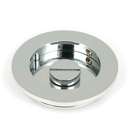 From The Anvil - 75mm Plain Round Pull - Privacy Set - Polished Chrome - 47190 - Choice Handles