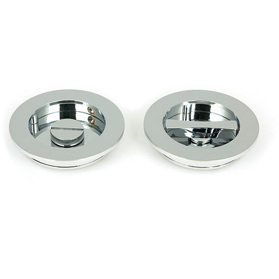 From The Anvil - 75mm Plain Round Pull - Privacy Set - Polished Chrome - 47190 - Choice Handles