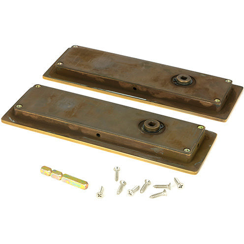 From The Anvil - 175mm Plain Rectangular Pull - Privacy Set - Aged Brass - 48314 - Choice Handles