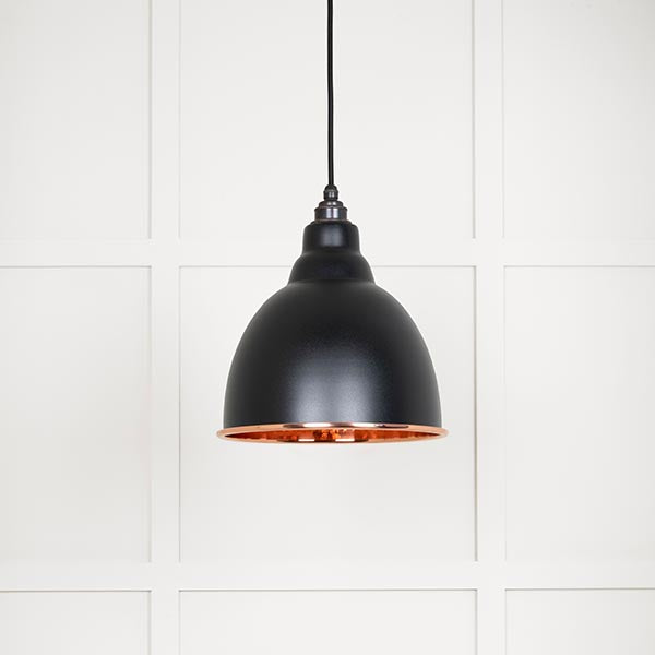 From The Anvil - Brindley Pendant in Elan Black - Hammered Copper - 49500EB - Choice Handles