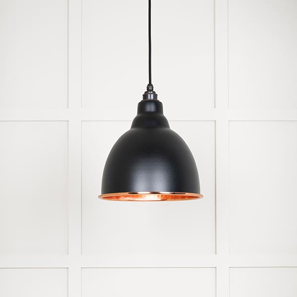 From The Anvil - Brindley Pendant in Elan Black - Hammered Copper - 49500EB - Choice Handles