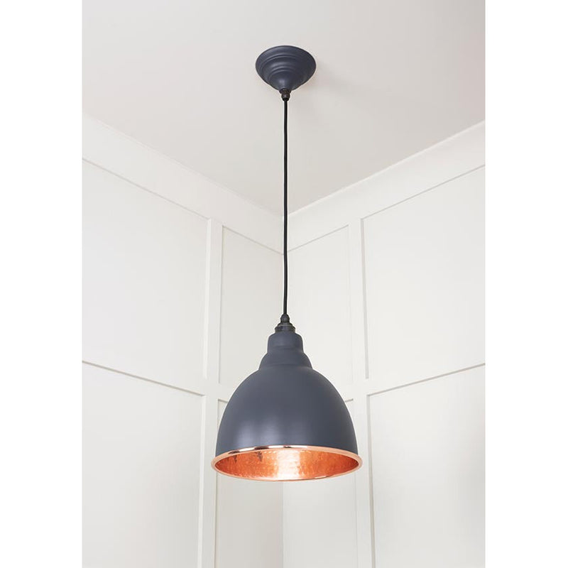 From The Anvil - Brindley Pendant in Slate - Hammered Copper - 49500SL - Choice Handles