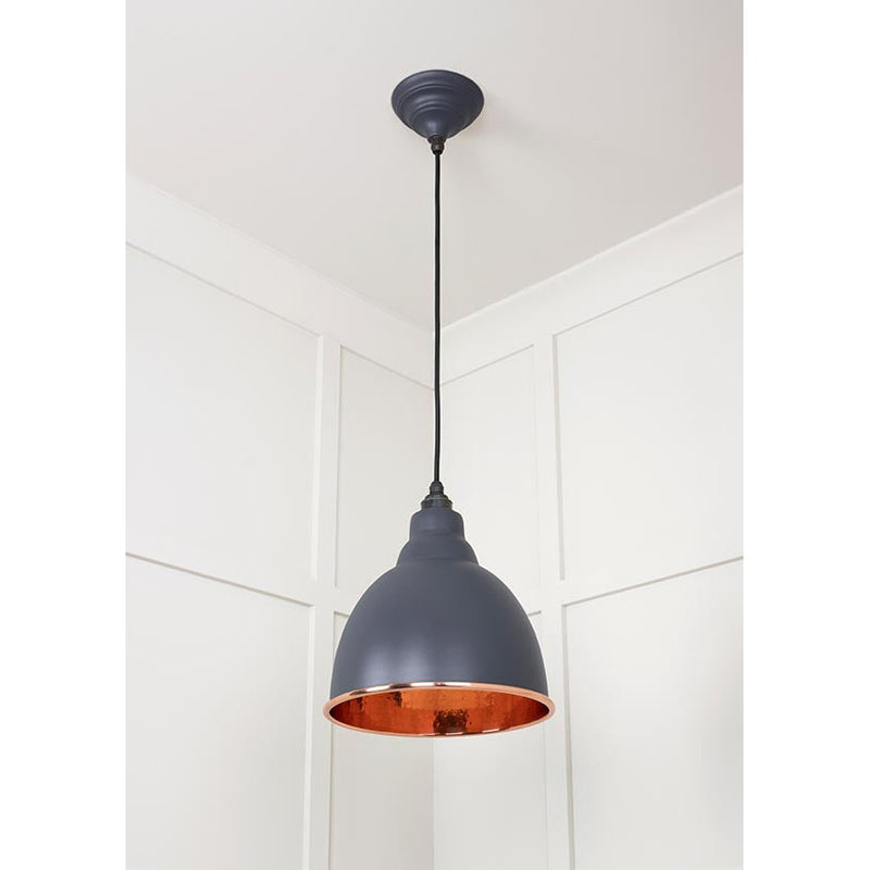 From The Anvil - Brindley Pendant in Slate - Hammered Copper - 49500SL - Choice Handles