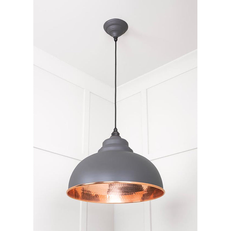 From The Anvil - Harborne Pendant in Bluff - Hammered Copper - 49501BL - Choice Handles