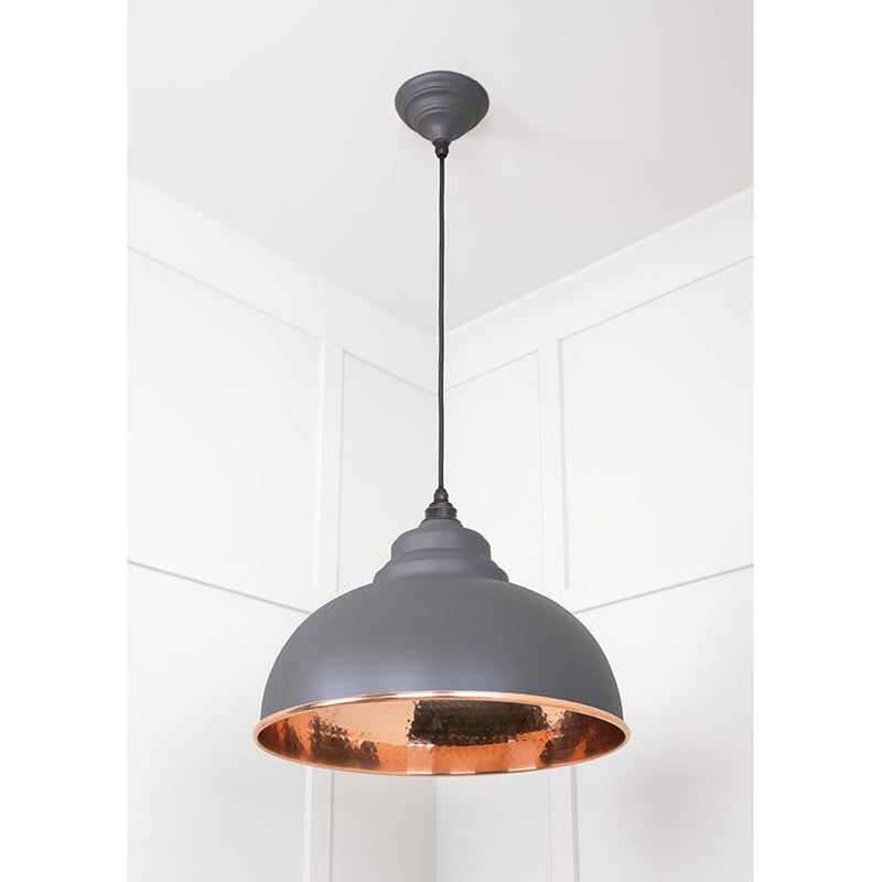 From The Anvil - Harborne Pendant in Bluff - Hammered Copper - 49501BL - Choice Handles