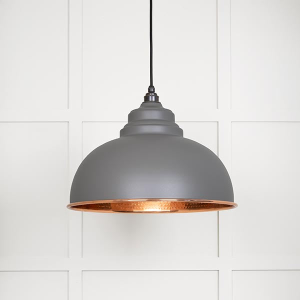 From The Anvil - Harborne Pendant in Bluff - Hammered Copper - 49501BL - Choice Handles