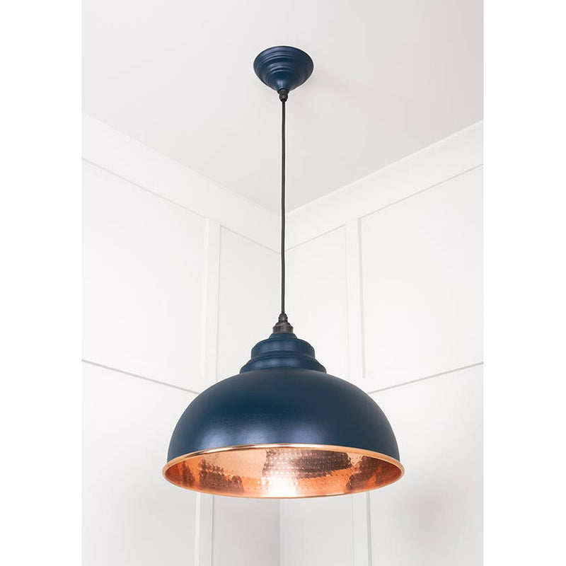 From The Anvil - Harborne Pendant in Dusk - Hammered Copper - 49501DU - Choice Handles