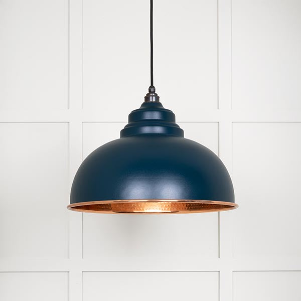 From The Anvil - Harborne Pendant in Dusk - Hammered Copper - 49501DU - Choice Handles