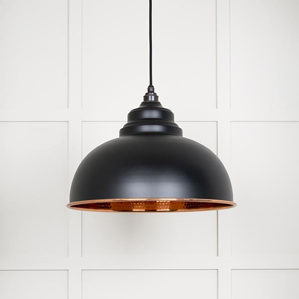 From The Anvil - Harborne Pendant in Elan Black - Hammered Copper - 49501EB - Choice Handles