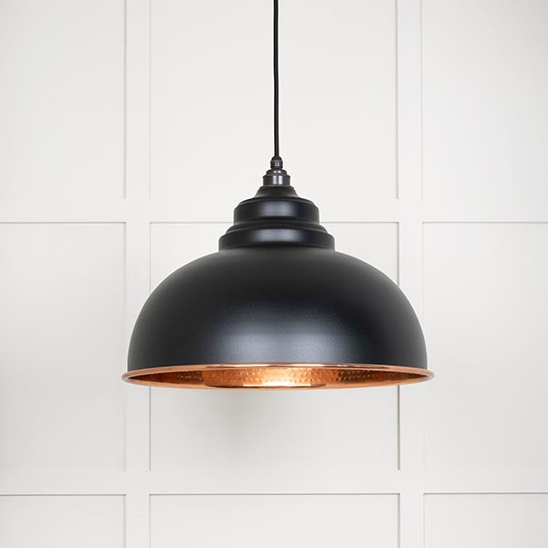 From The Anvil - Harborne Pendant in Elan Black - Hammered Copper - 49501EB - Choice Handles