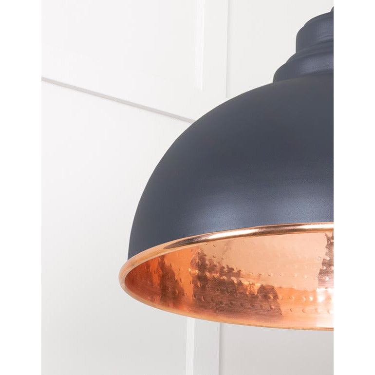 From The Anvil - Harborne Pendant in Slate - Hammered Copper - 49501SL - Choice Handles