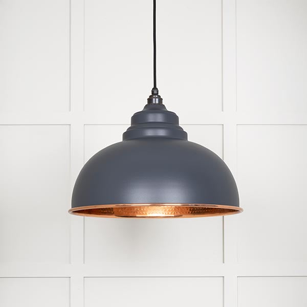 From The Anvil - Harborne Pendant in Slate - Hammered Copper - 49501SL - Choice Handles