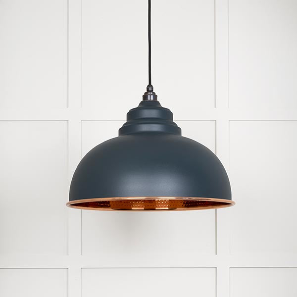 From The Anvil - Harborne Pendant in Soot - Hammered Copper - 49501SO - Choice Handles