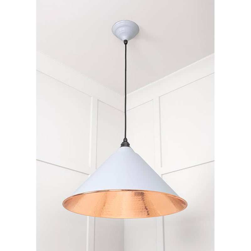 From The Anvil - Hockley Pendant in Birch - Hammered Copper - 49503BI - Choice Handles